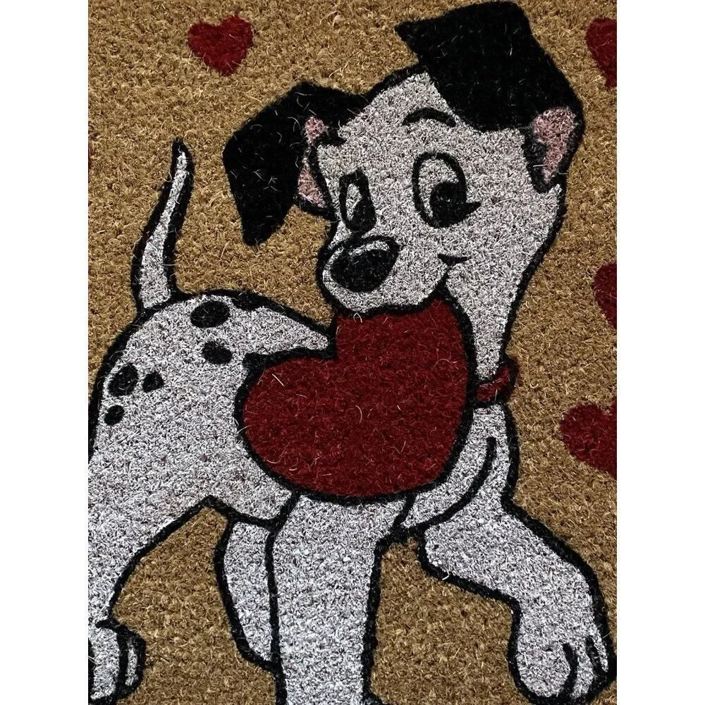 Disney 101 Dalmatians Coir Door Mat Outdoor Valentines Love Hearts 18 X 30” NEW‎